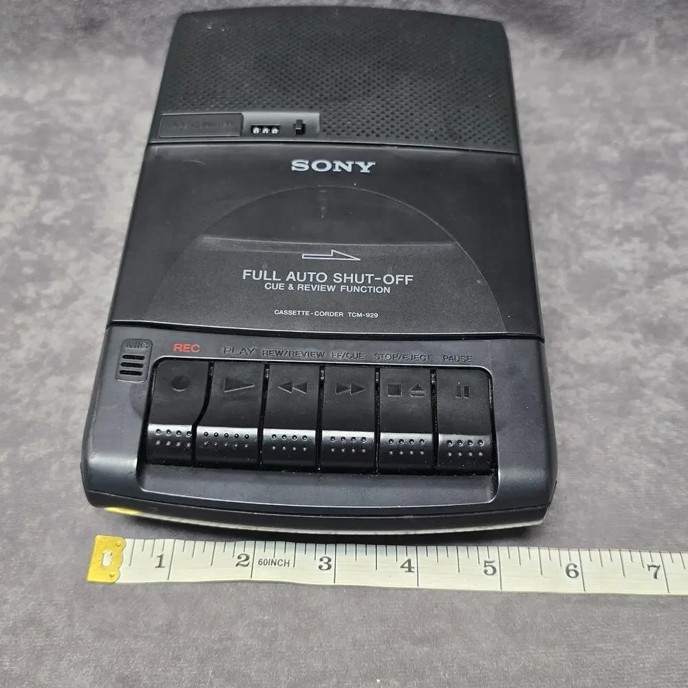 Vintage Sony Portable Cassette Tape Recorder Player TCM-929 Music / Audio